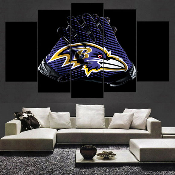 Baltimore Ravens Canvas Wall Art Gloves For Living Room Wall Decor