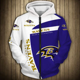 Baltimore Ravens Zip Up Hoodie 3D, Pullover Hoodies