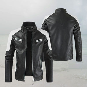 Block Leather Jacket Mens For Winter