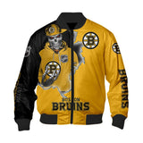 18% SALE OFF Men’s Boston Bruins Varsity Jacket Skull