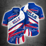Buffalo Bills Button Up Shirt Short Sleeve Big Logo