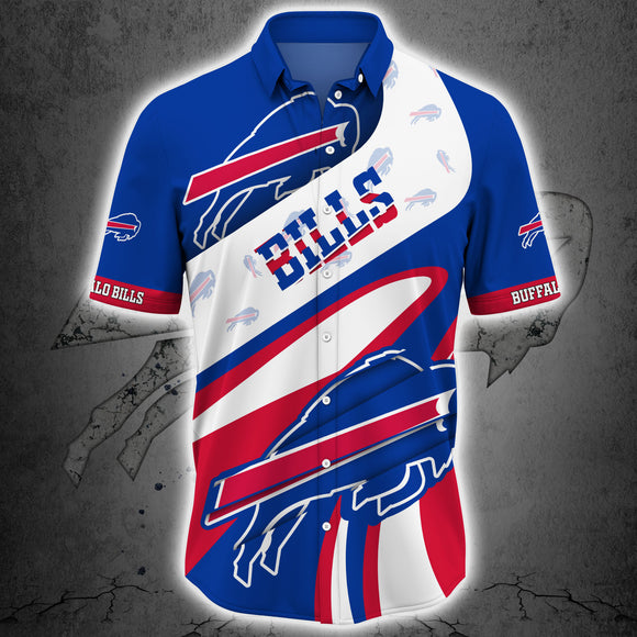 15% OFF Buffalo Bills Button Up Shirt Short Sleeve Big Logo – 4 Fan Shop