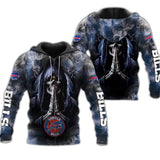 Buffalo Bills Skull Hoodie Background Smoke