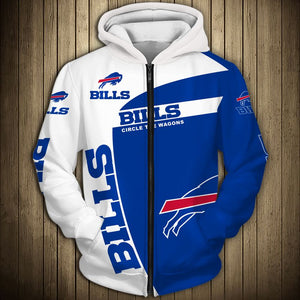 Buffalo Bills Zip Hoodie 3D Long Sleeve