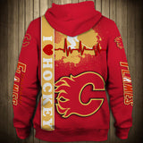 Calgary Flames Zip Up Hoodie Heart Beats