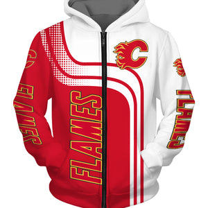Calgary Flames Hoodies 3D Sweatshirt Pullover Long Sleeve