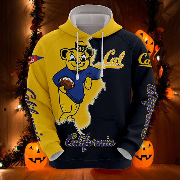 California Golden Bears Hoodies Mascot Printed