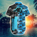 Carolina Panthers Hawaiian Shirt Palm Tree Pattern