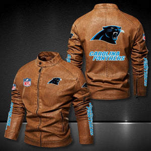 Carolina Panthers Leather Jacket Winter Coat