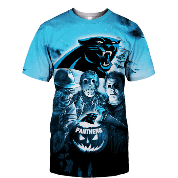Carolina Panthers T shirt 3D Halloween Horror Night T shirt
