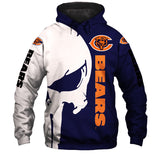 Chicago Bears Hoodies Skull Printed