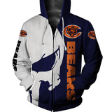 Chicago Bears Hoodies Skull Printed