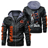 Chicago Bears Leather Bomber Jacket From Father To Son