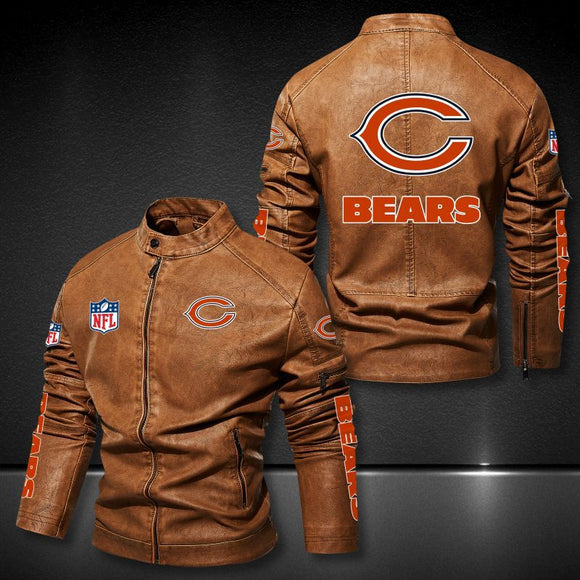 Chicago Bears Leather Jacket Winter Coat