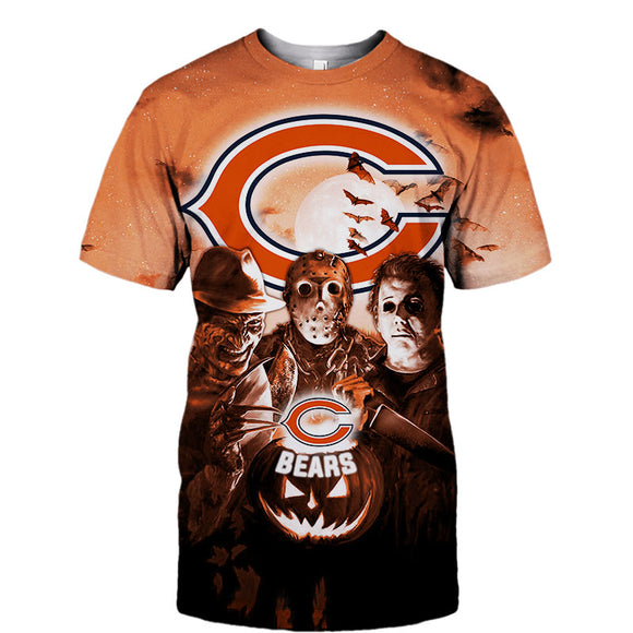 Chicago Bears T shirt 3D Halloween Horror Night T shirt