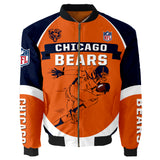 Chicago Bears Bomber Jacket Graphic Player Running