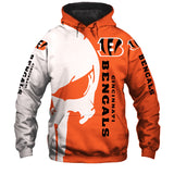 Cincinnati Bengals Hoodie Skull Printed