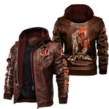 Cincinnati Bengals Leather Bomber Jacket From Father To Son