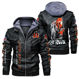 Cincinnati Bengals Leather Bomber Jacket From Father To Son