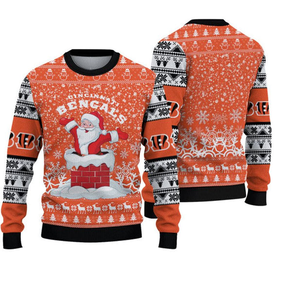 Cincinnati Bengals Sweatshirt Christmas Funny Santa Claus
