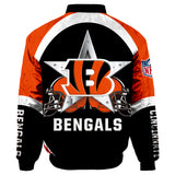 Cincinnati Bengals Bomber Jacket Graphic Player Running