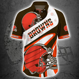 Cleveland Browns Button Up Shirt Short Sleeve Big Logo