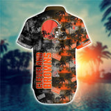 Cleveland Browns Hawaiian Shirt Palm Tree Pattern