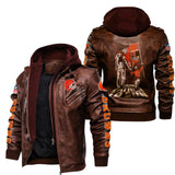 Cleveland Browns Leather Bomber Jacket From Father To Son