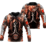 Cleveland Browns Skull Hoodies Blackground Smoke