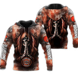 Cleveland Browns Skull Hoodies Blackground Smoke