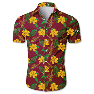 Cleveland Cavaliers Hawaiian Shirt Small Flowers