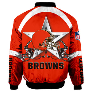 Cleveland Browns Bomber Jacket Graphic Player Running