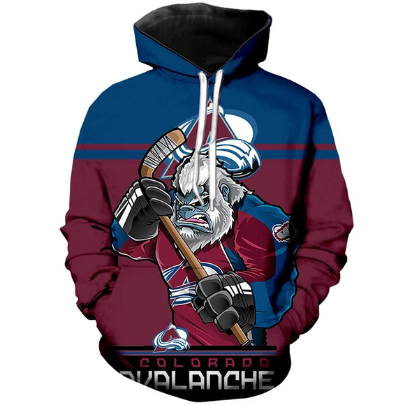Colorado Avalanche Hoodie Mascot 3D Printed