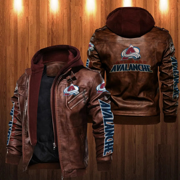 Colorado Avalanche Leather Jacket With Hood