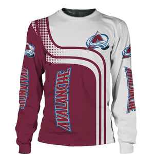 Colorado Avalanche Sweatshirt 3D Cheap Pullover Long Sleeve Crew Neck
