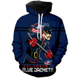 Columbus Blue Jackets Hoodie Mascot 3D Printed
