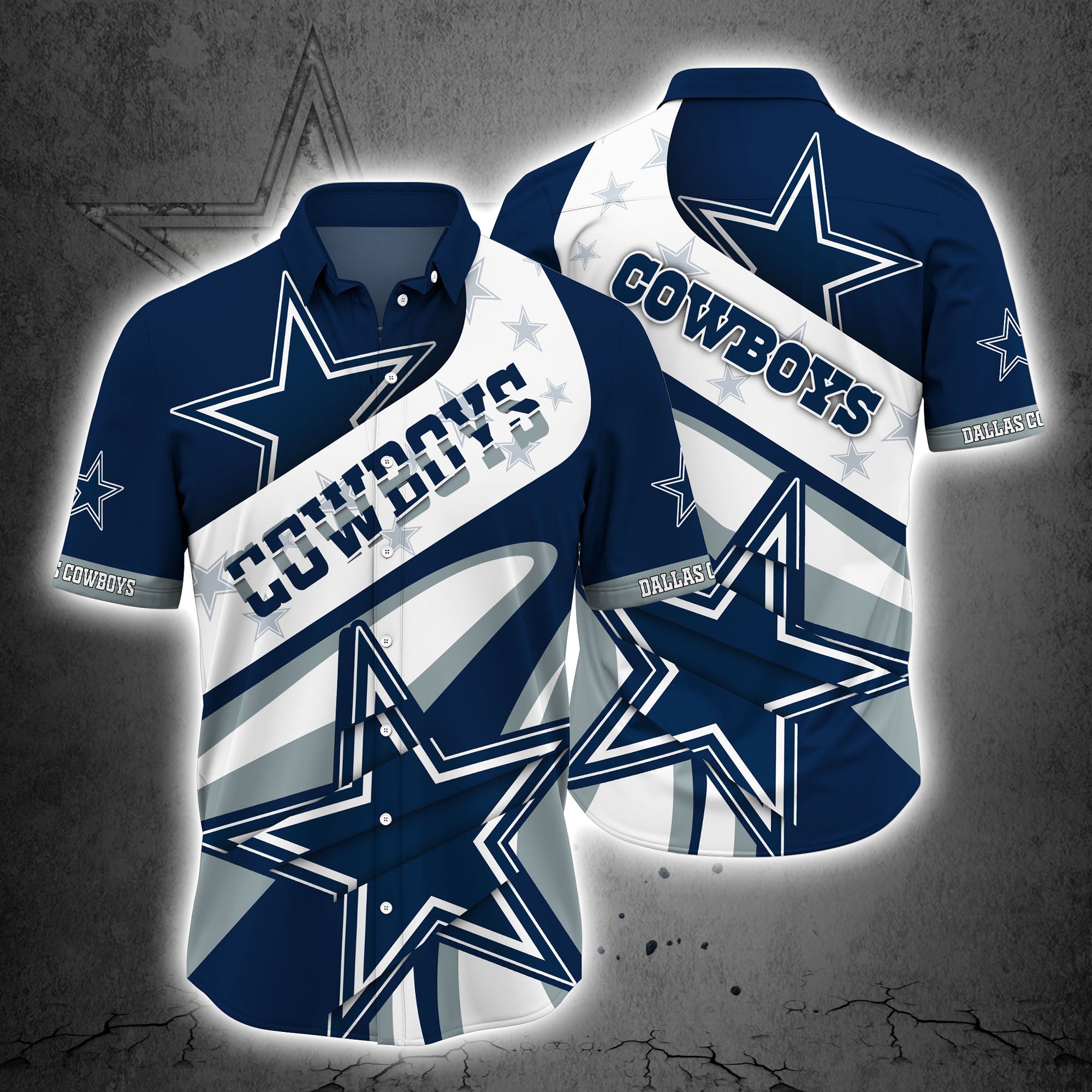 15% OFF Dallas Cowboys Button Up Shirt Short Sleeve Big Logo – 4 Fan Shop