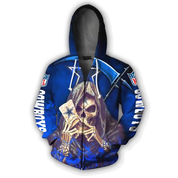 Dallas Cowboys Halloween Hoodie Death Card