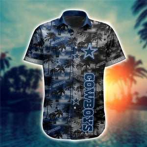 Dallas Cowboys Hawaiian Shirt Tropical Flower - Dallas Cowboys Home