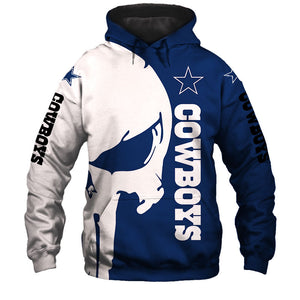 Dallas Cowboys Hoodies Mens Skull Printed