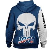 Dallas Cowboys Hoodies Mens Skull Printed