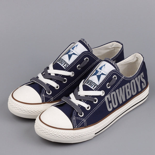 Dallas Cowboys NFL Womens Low Top Repeat Print Canvas Shoes