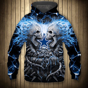 Electric Dallas Cowboys Skull Hoodies - Halloween Hoodie