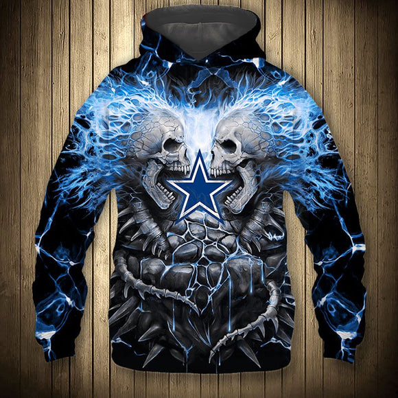 Electric Dallas Cowboys Skull Hoodies - Halloween Hoodie