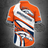 Denver Broncos Button Up Shirt Short Sleeve Big Logo