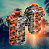 Denver Broncos Hawaiian Shirt Palm Tree Pattern