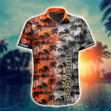 Denver Broncos Hawaiian Shirt Palm Tree Pattern