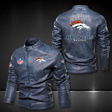 Denver Broncos Leather Jacket Winter Coat