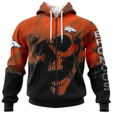 15% OFF Best Denver Broncos Skull Hoodies Custom Name & Number