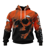 15% OFF Best Denver Broncos Skull Hoodies Custom Name & Number